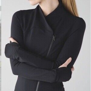 Lululemon Size 8 Precision Jacket Zip Asymmetrical Black